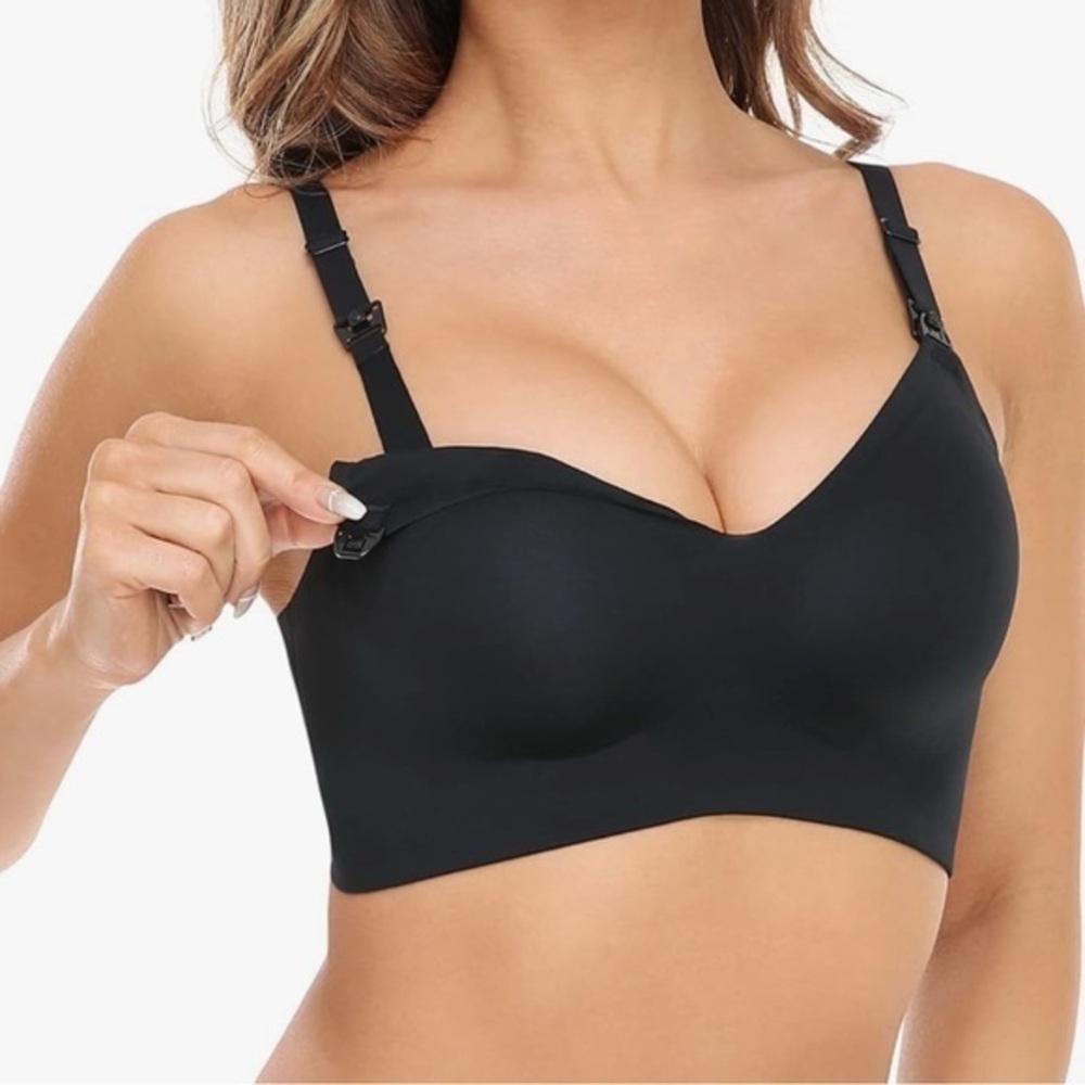 Momcozy Seamless Black Nursing Bra 2XL